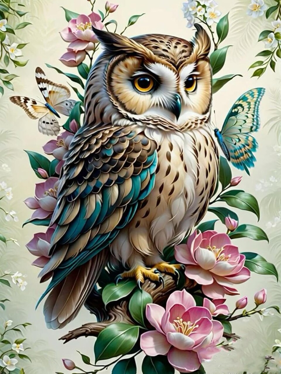 5D Owl Diamond Painting Kits for Adults – Full Drill DIY Crafts, Owl Diamond Art Kit for Home Wall Decor & Gifts, 12×16 Inch (B11737)
